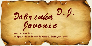 Dobrinka Jovonić vizit kartica